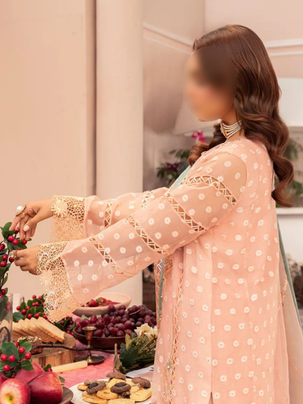 Eastern Peach Kurta Set - Pakistani Salwar Kameez