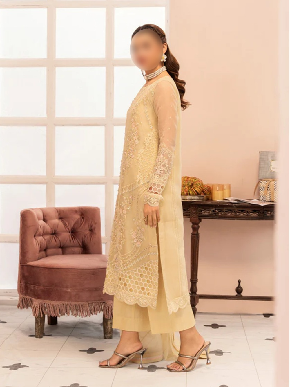 Lime Embroidered Kurta Set – Elegant Eastern Wear for Daily Use