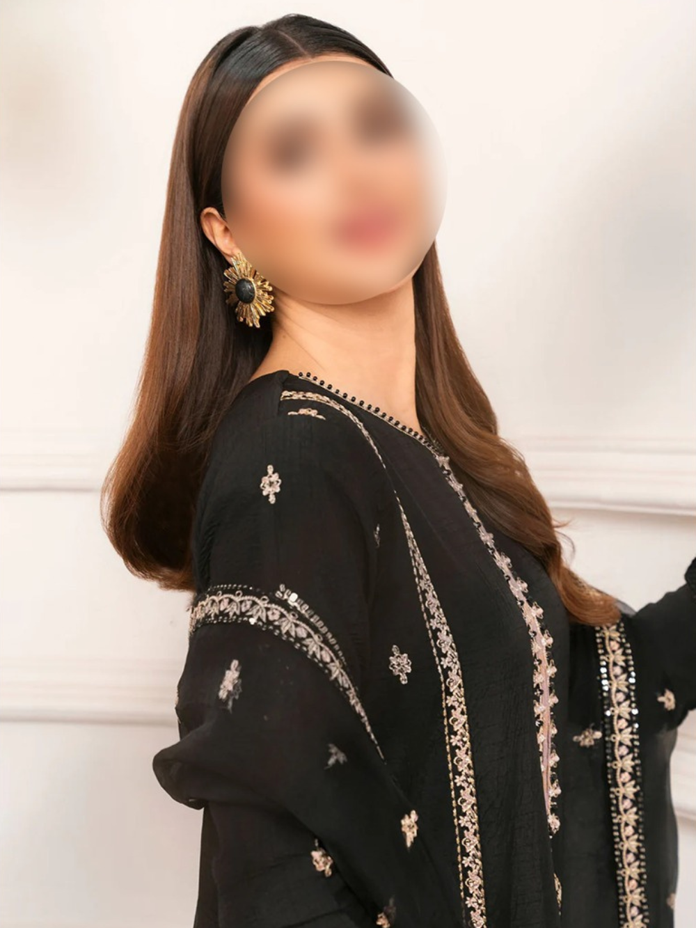 Elegant Black Rawsilk Kurta Suit – Daily Wear 3 Piece Set