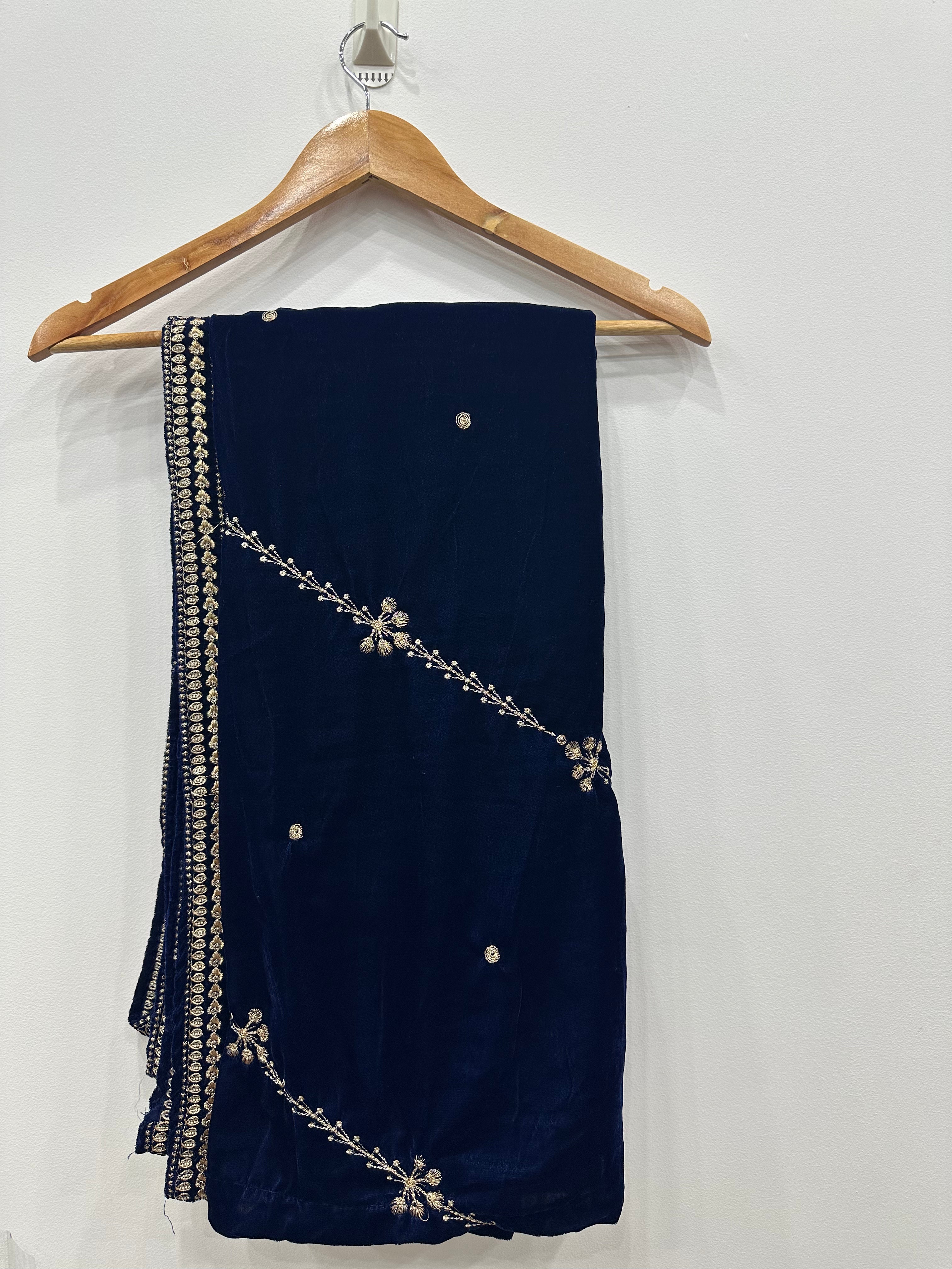 embroidered velvet shawl