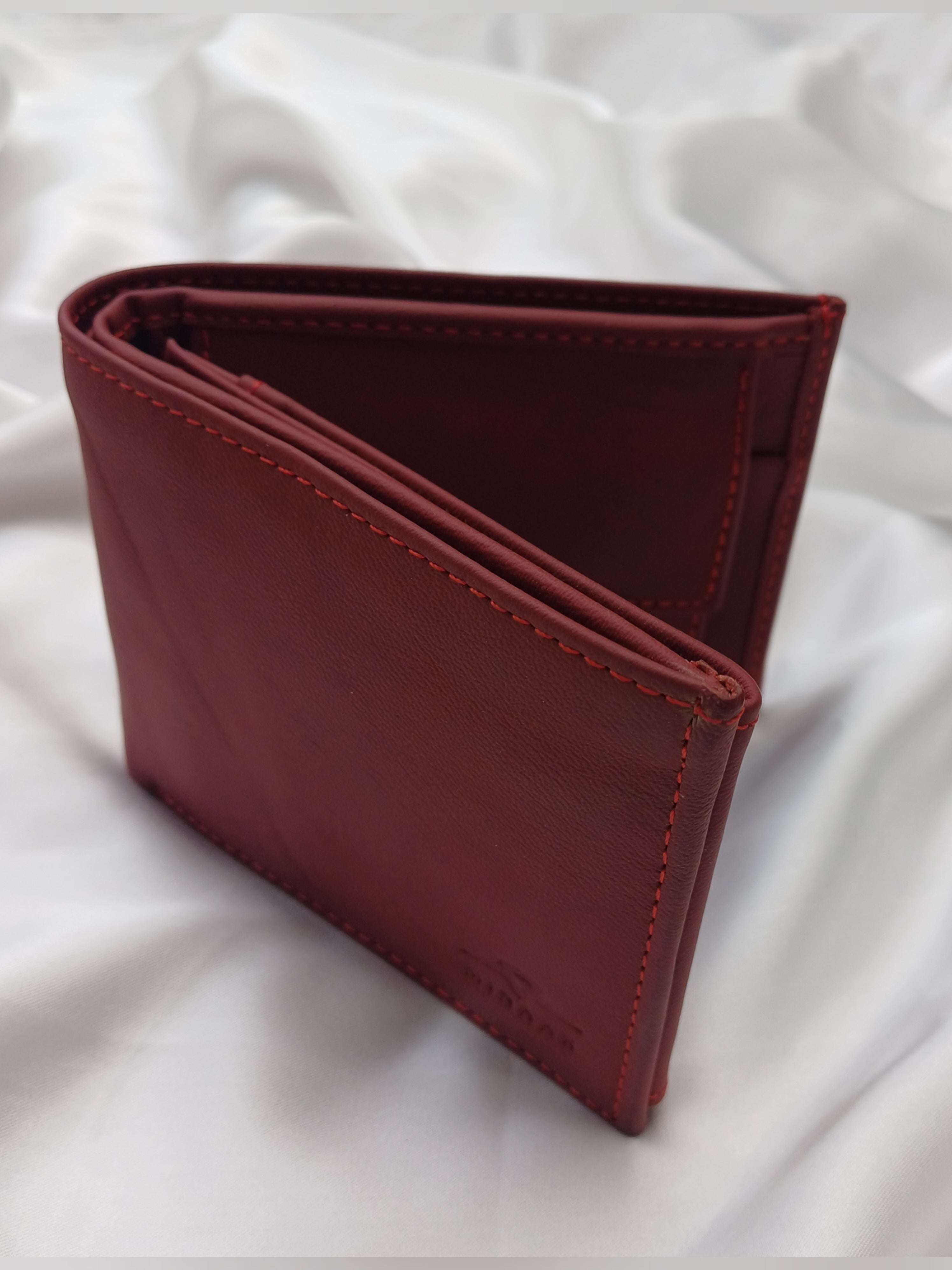 Red Leather Wallet for Men – RFID, Slim & Stylish