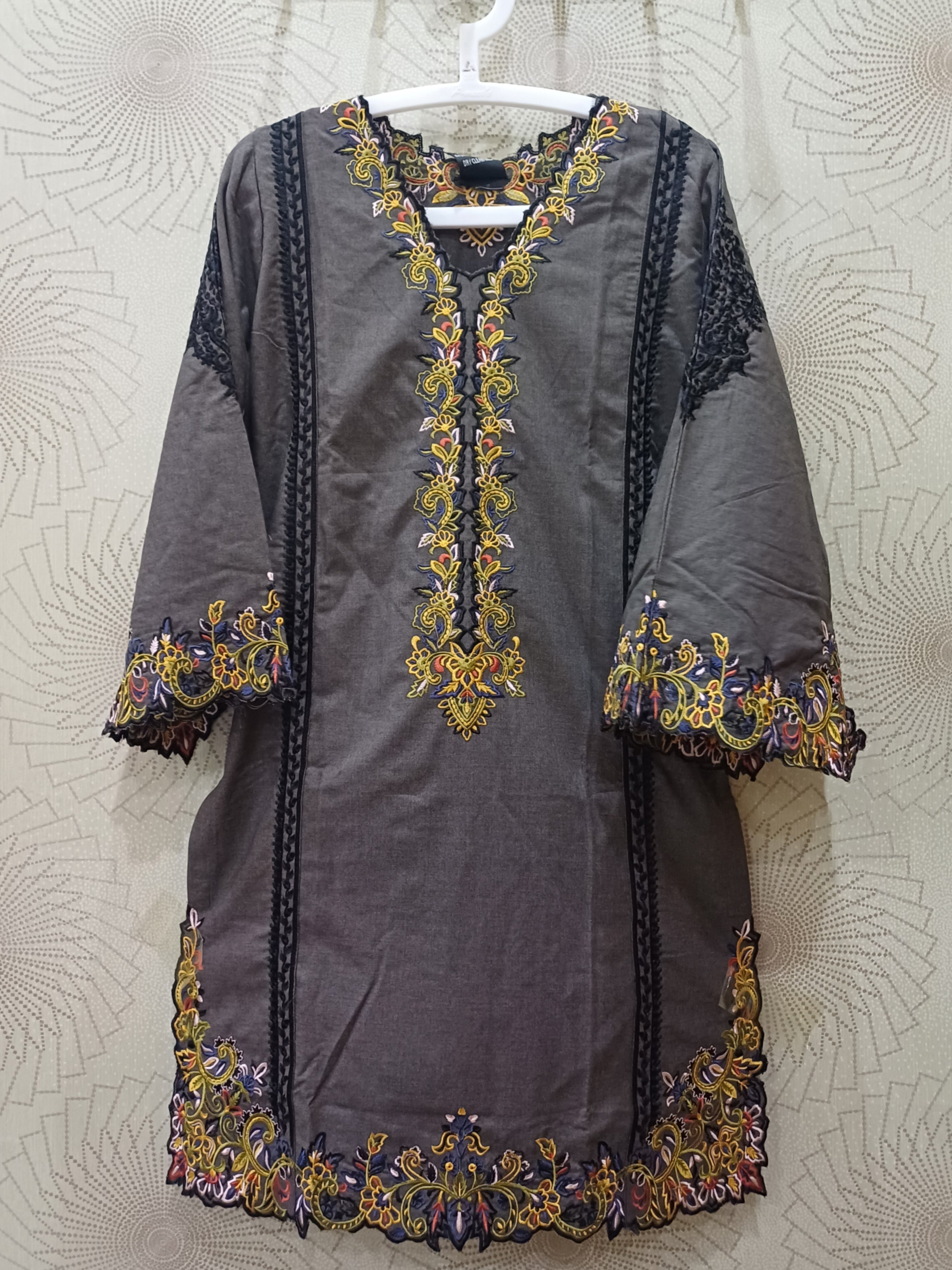 Embroidery Black Dress
