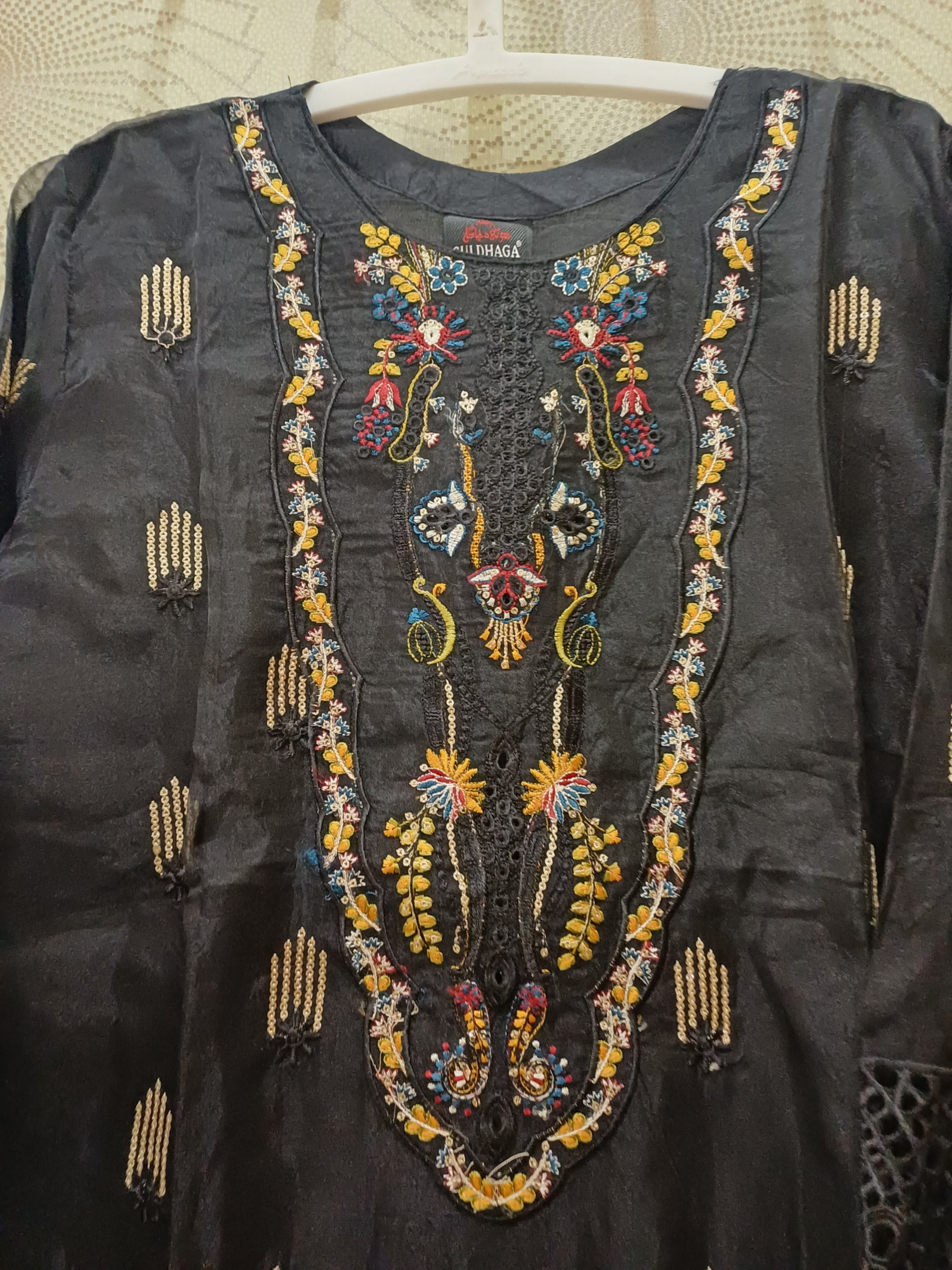 Embroidery Black Dress