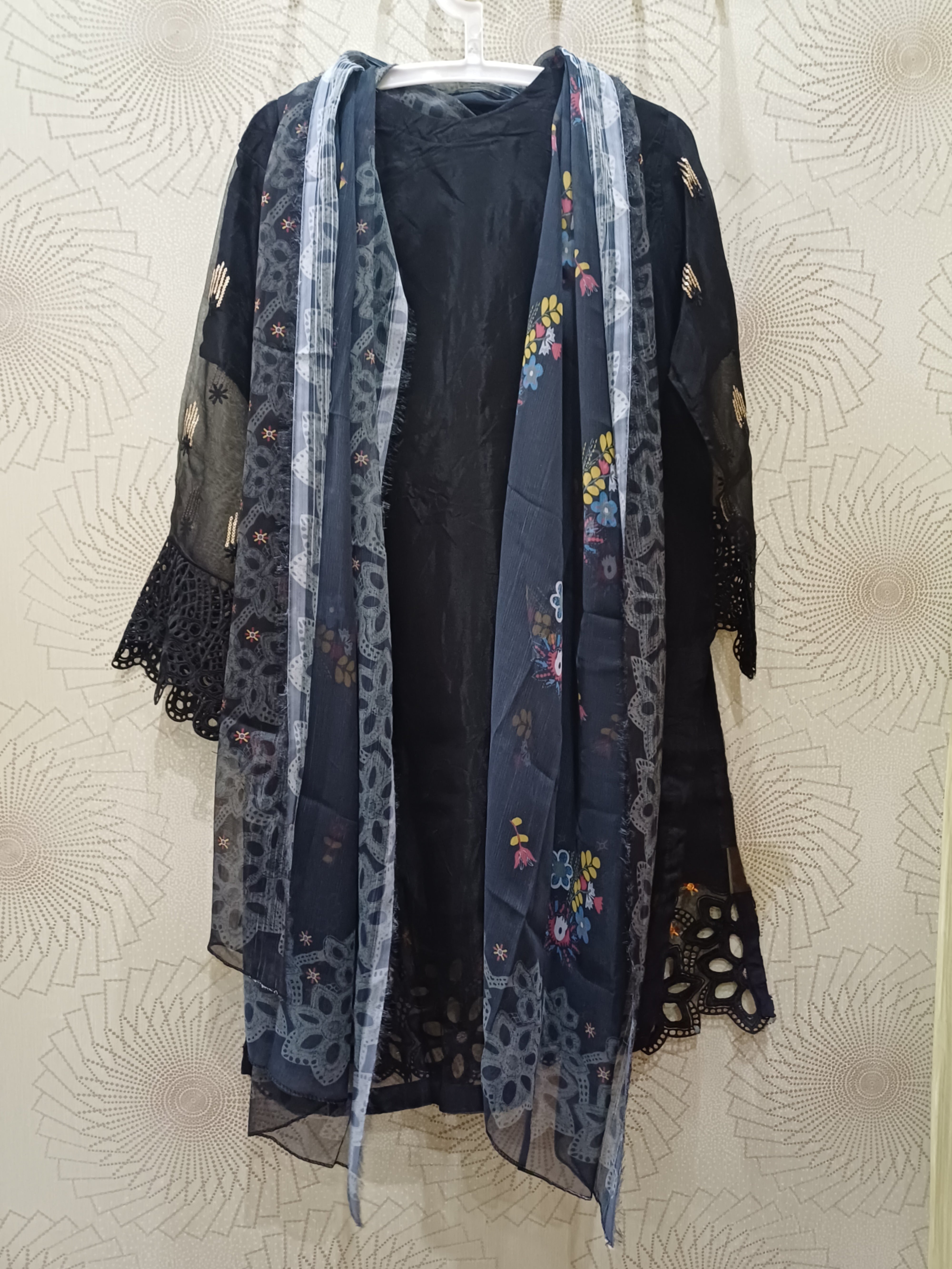 Embroidery Black Dress
