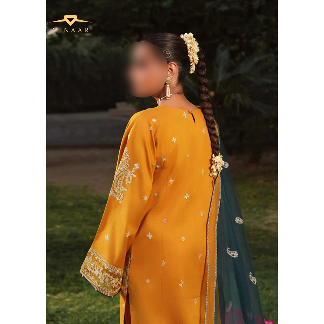 Mustard kurta set with dupatta
