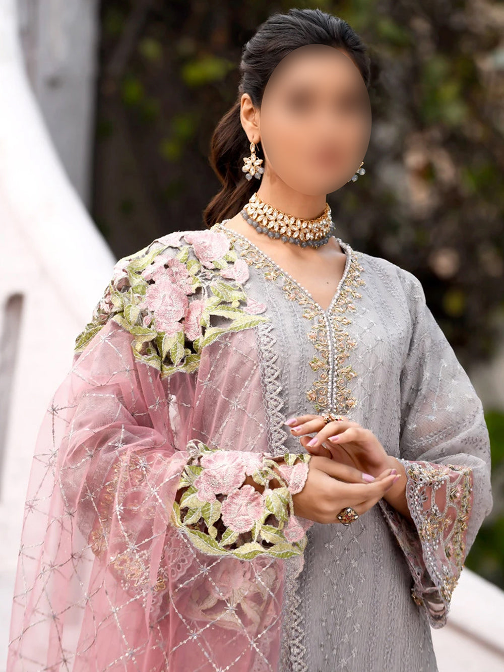 EMBROIDERED 3PC DRESS PARTY WEAR
