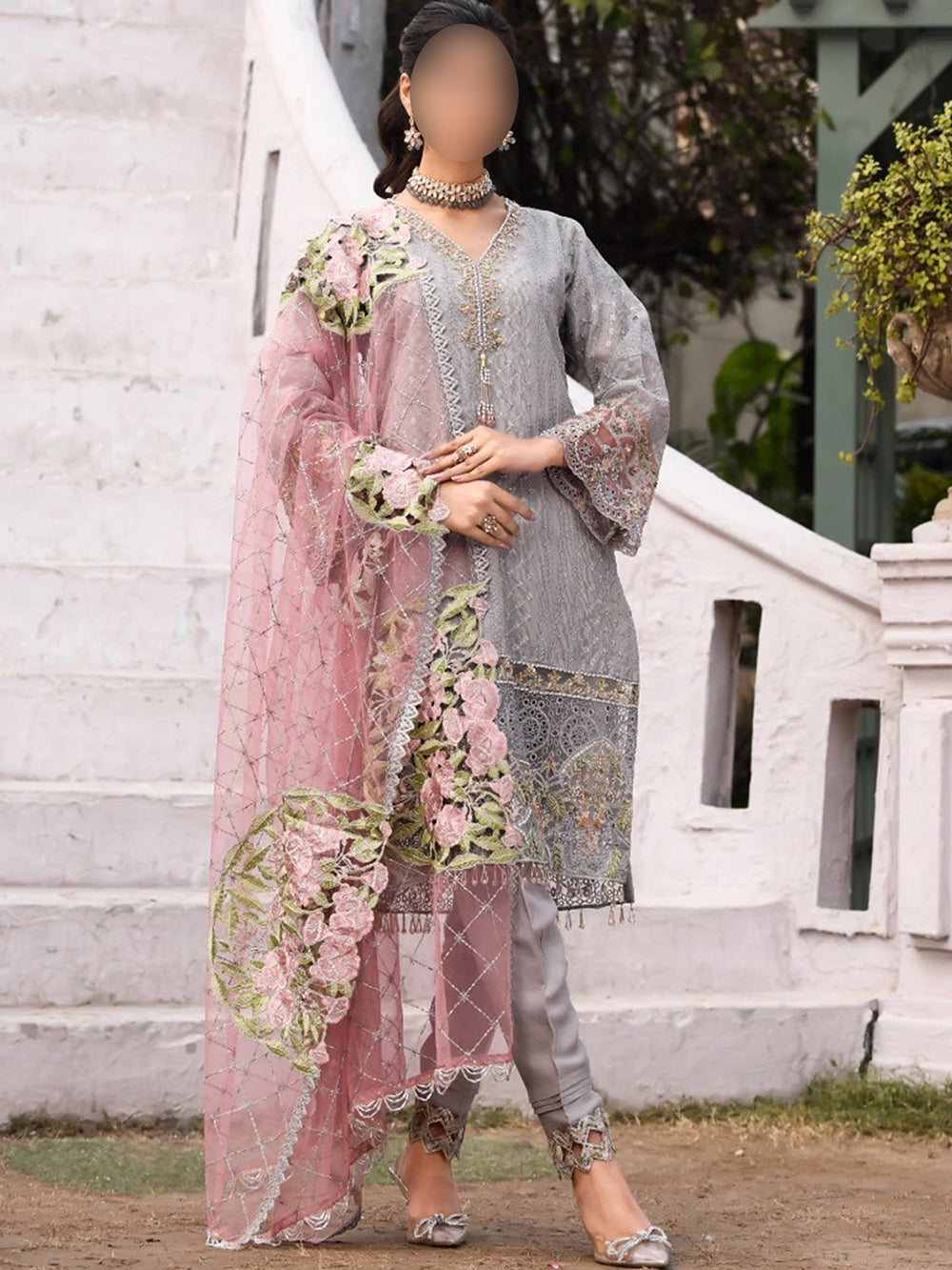 EMBROIDERED 3PC DRESS PARTY WEAR