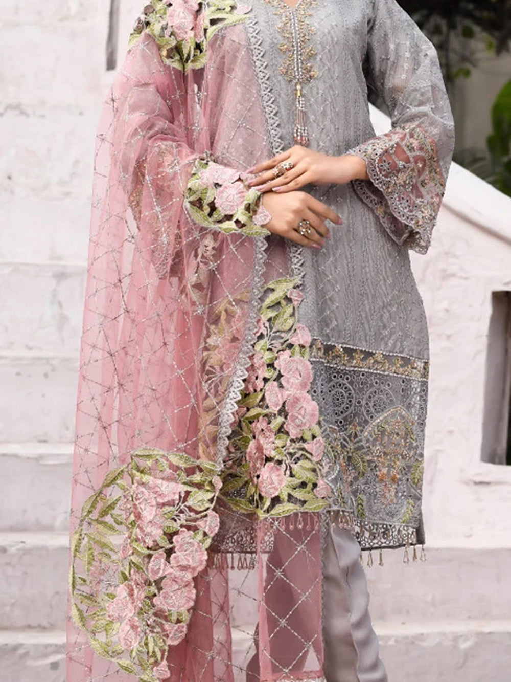 EMBROIDERED 3PC DRESS PARTY WEAR