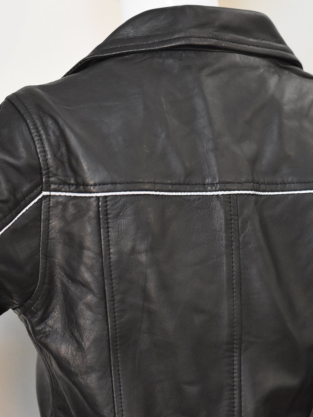 Women's Black Leather Biker Jacket - Stylish Moto Design