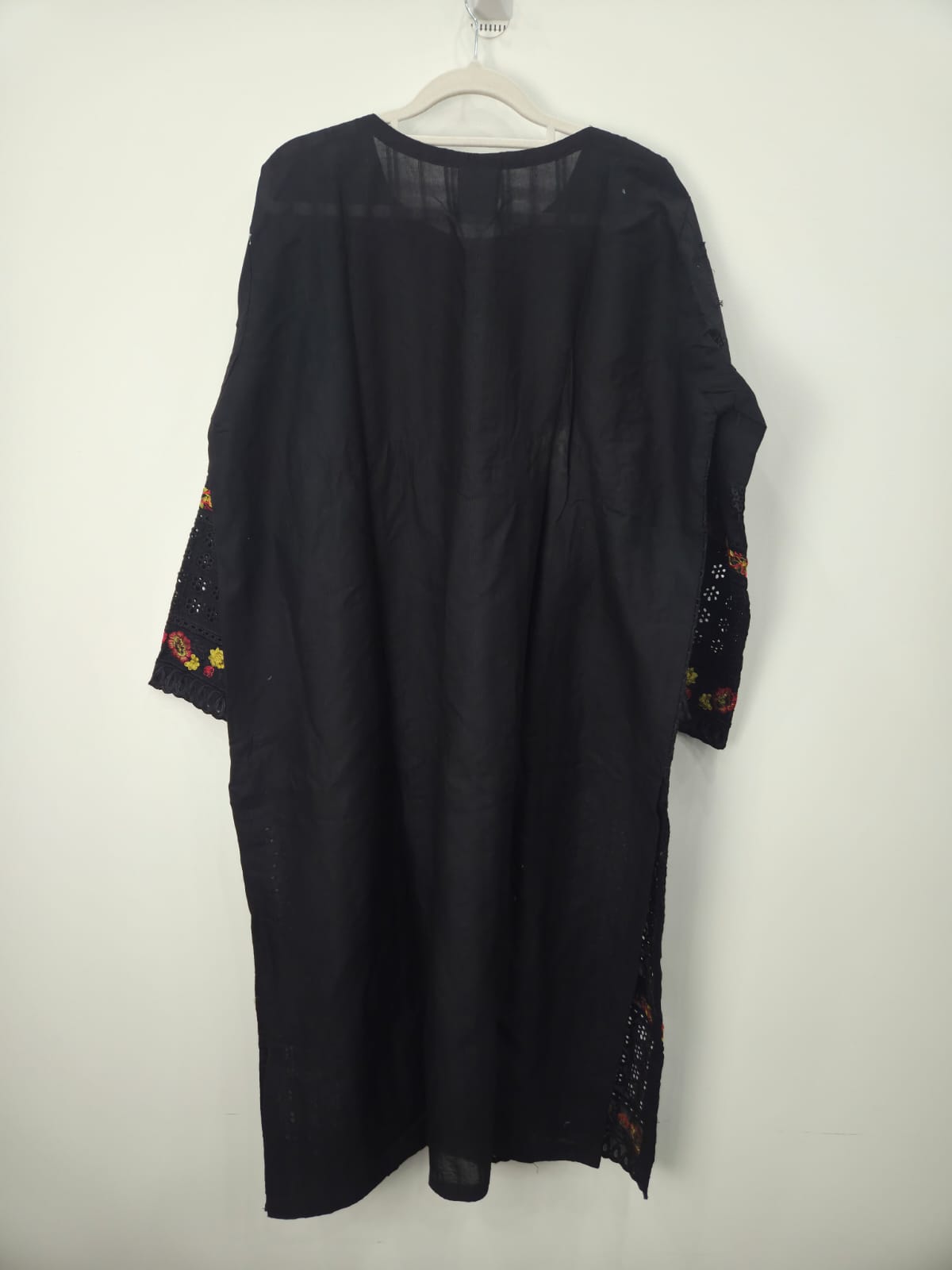 Black Heavy Embroidered Doriya Lawn 3-Piece Suit with Multi Embroidery & Printed Dupatta