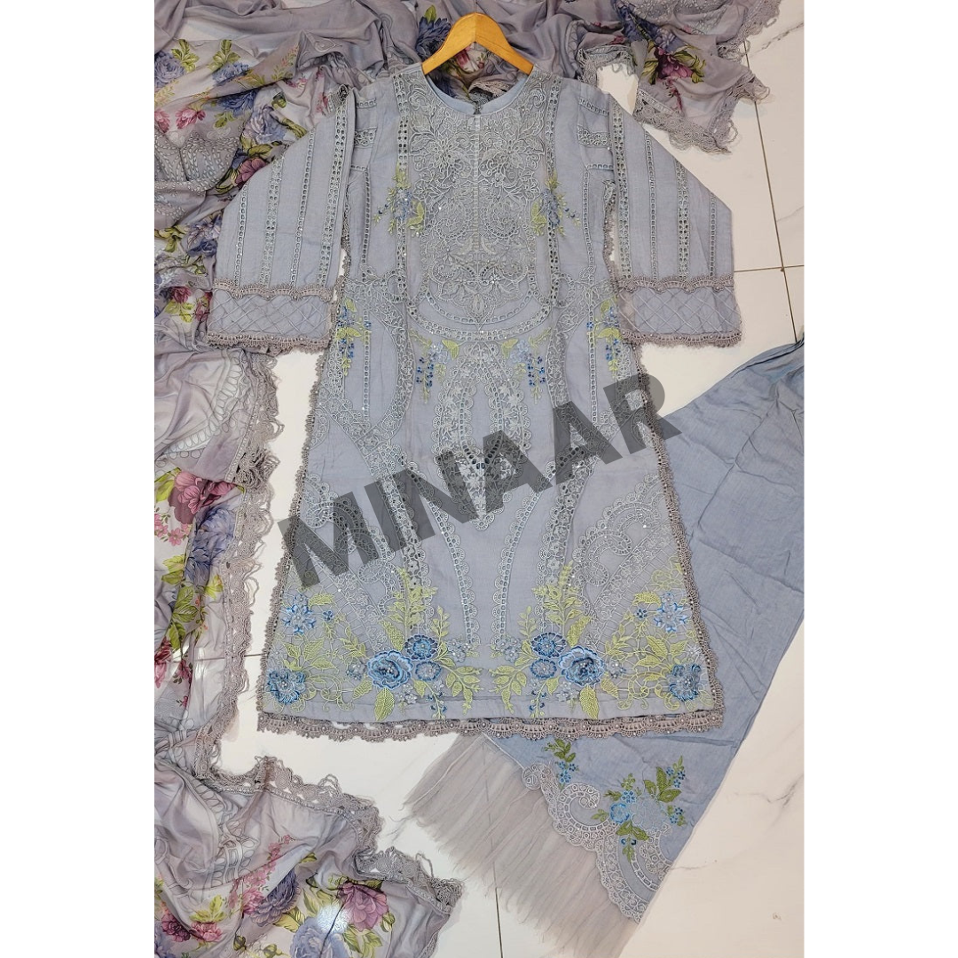 Pakistani women’s festive outfit in organza with soft viscose trouser