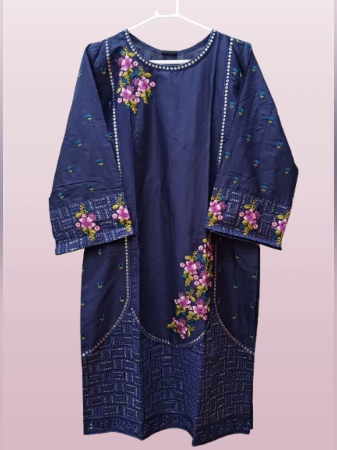 Blue Embroidered Suit