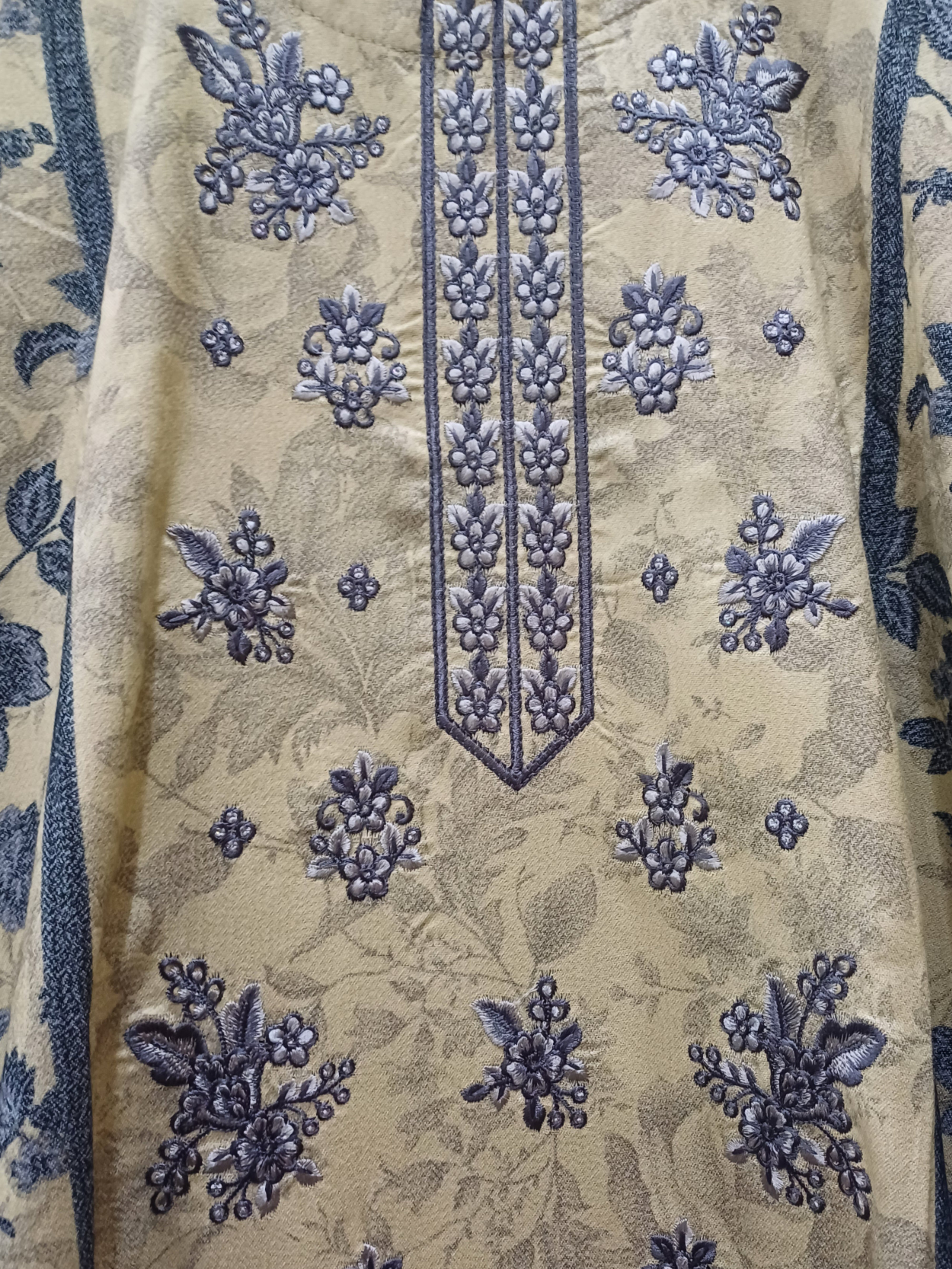 Printed Danak shirt and plain trouser with printed dupatta set
