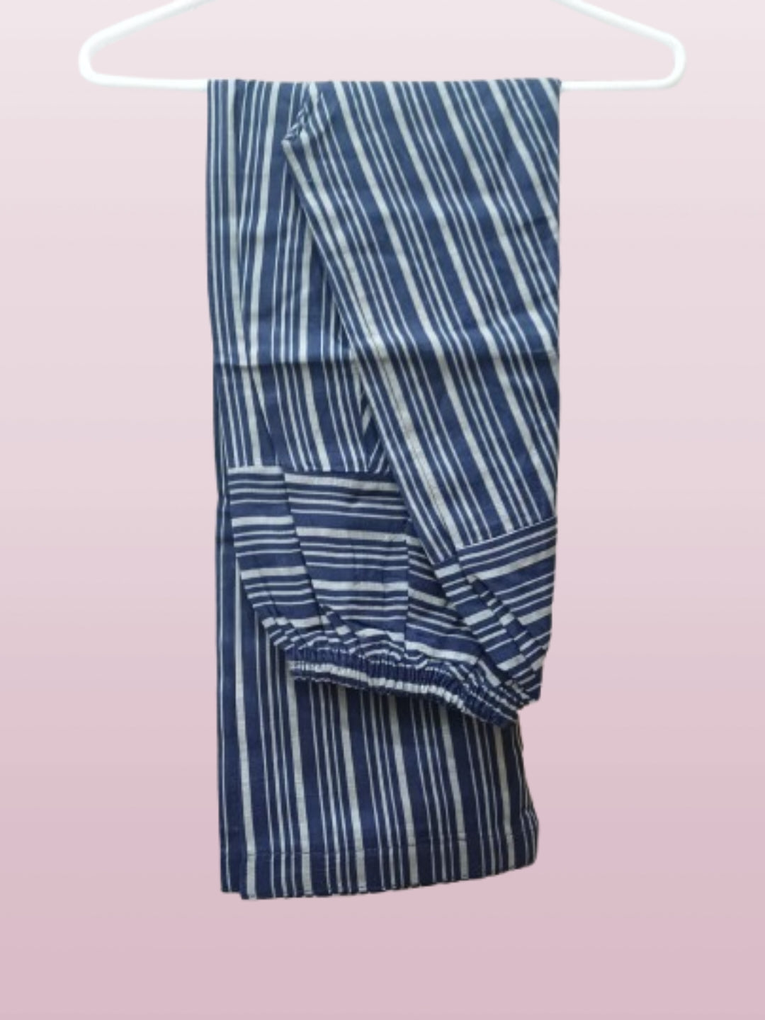 Khaddar kurta set with front tilla embroidery and striped trouser