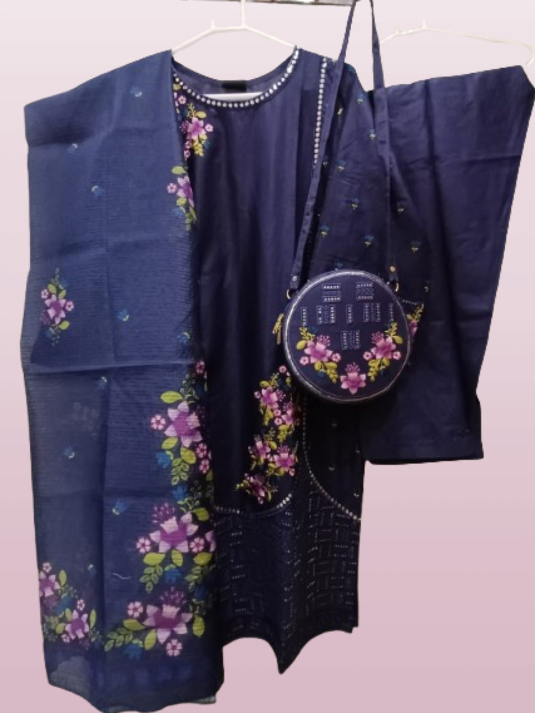 Blue Embroidered Suit