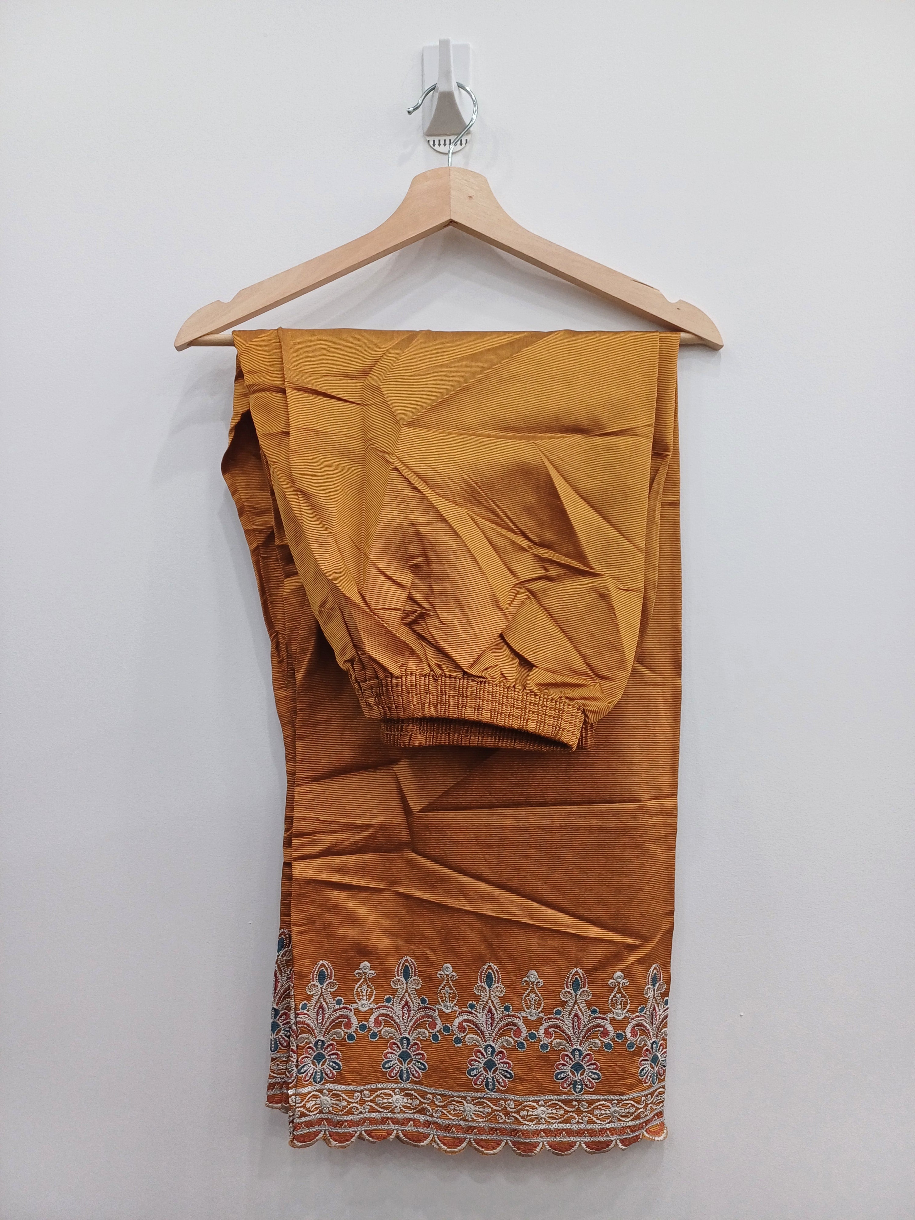 Mustard Khaddi Net Embroidered 2-Piece Suit | Traditional Eastern Ready-to-Wear Outfit