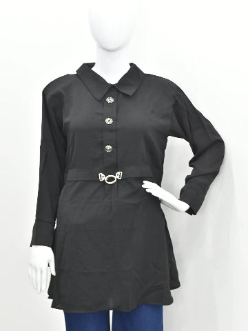 Chiffon Belted Frock – Stylish Easy Fit