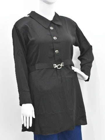 Chiffon Belted Frock – Stylish Easy Fit