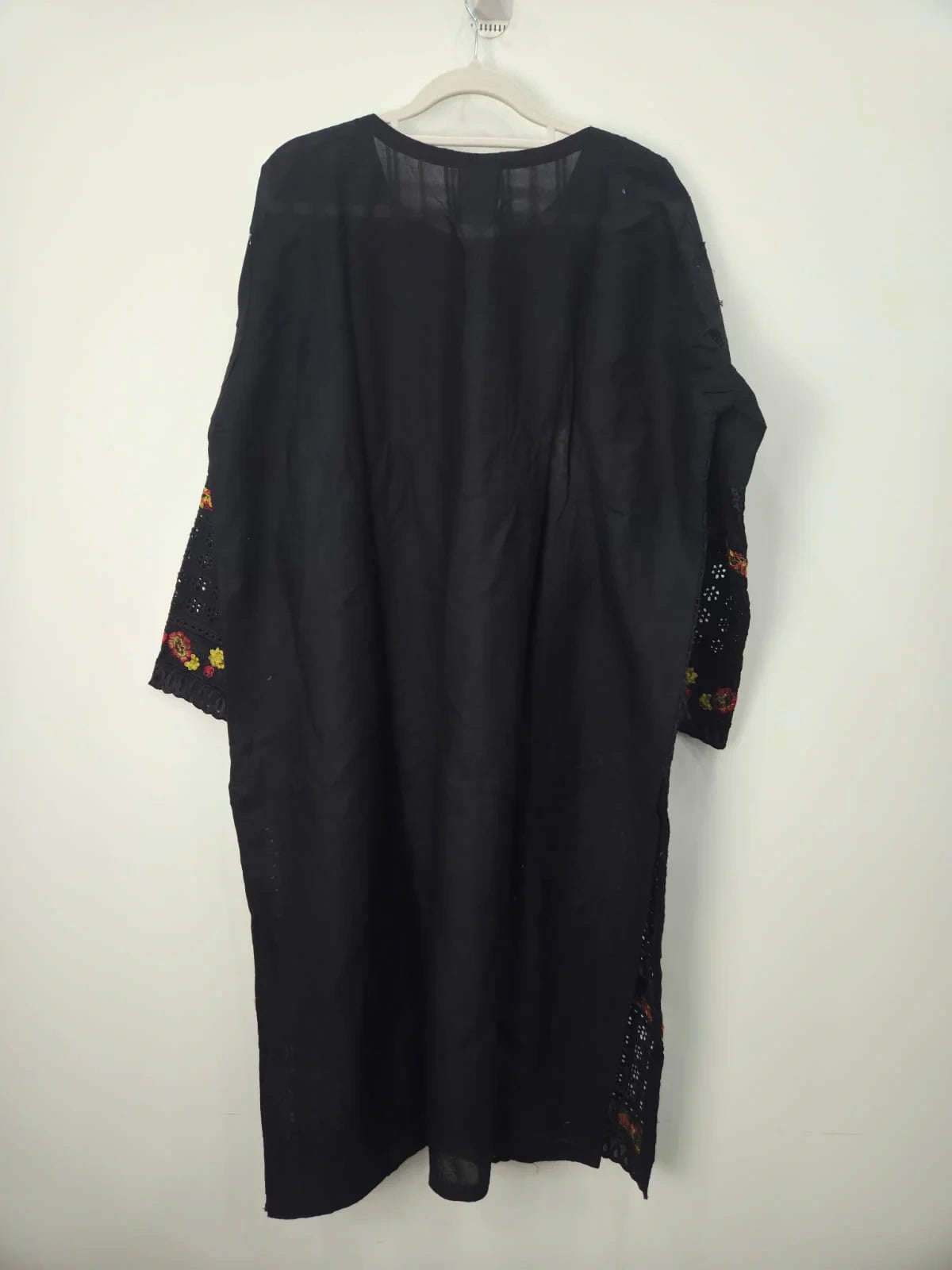 Black Heavy Embroidered Doriya Lawn 3-Piece Suit with Multi Embroidery & Printed Dupatta