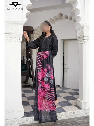 Black Premium Cotton 3-Piece Embroidered Summer Ensemble