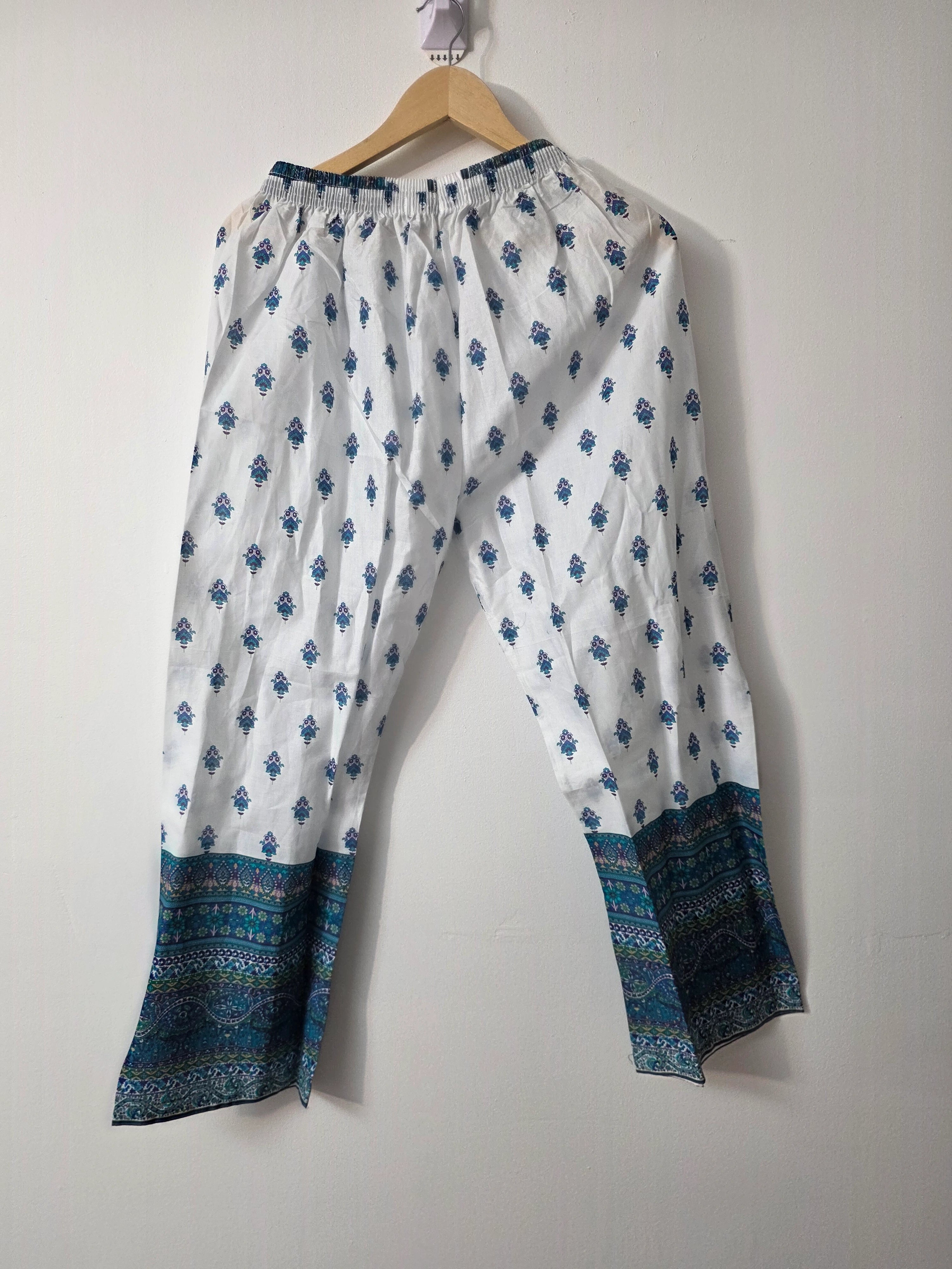 Blue floral paisley Pakistani suit for Eid and casual wear