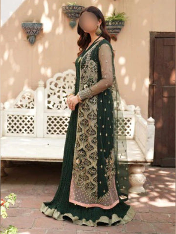 Royal Emerald Embroidered Gown Set