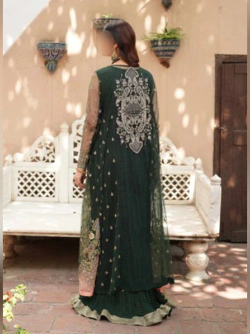 Royal Emerald Embroidered Gown Set
