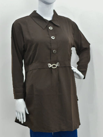 Chiffon Belted Frock – Stylish Easy Fit