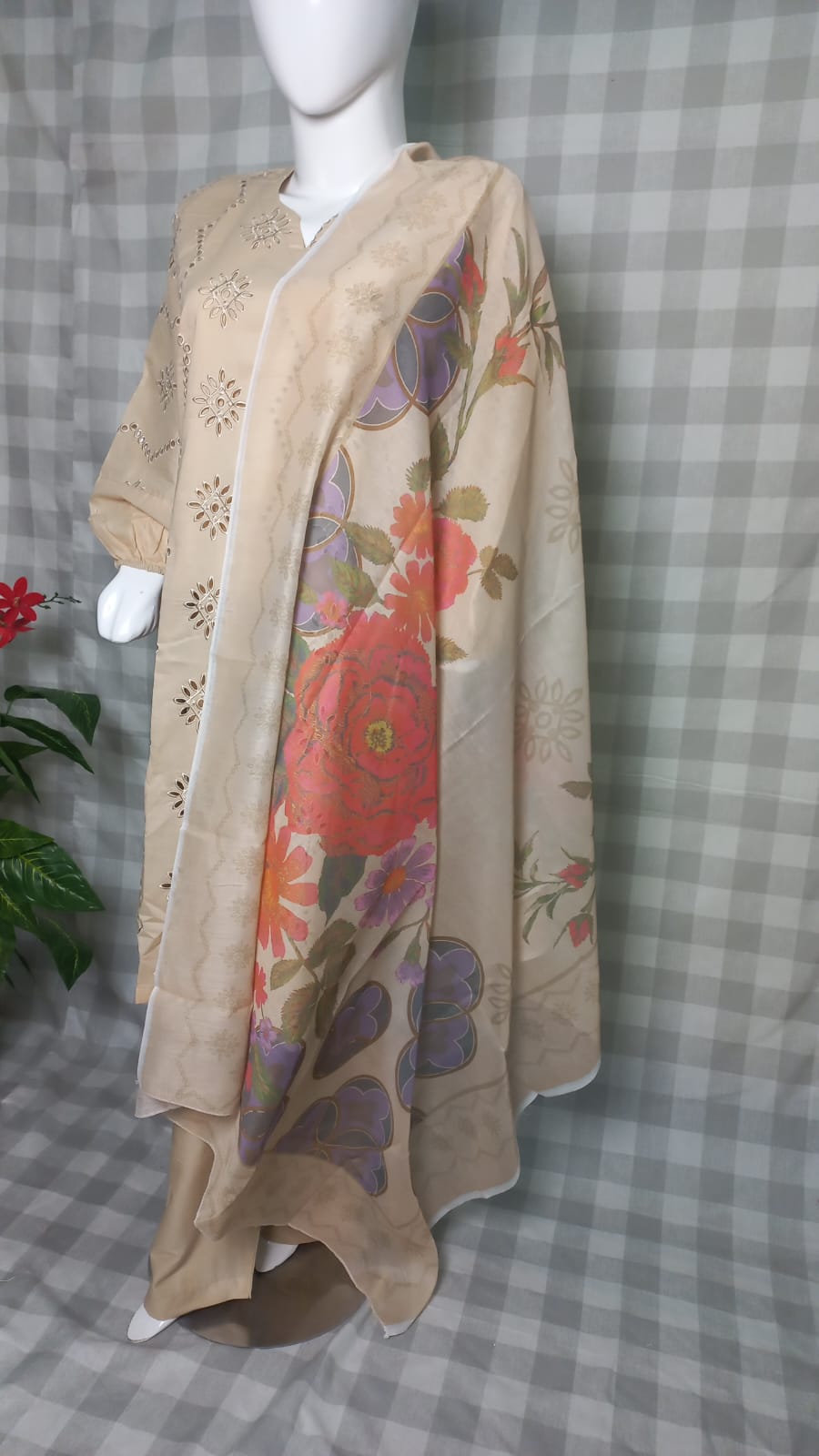 Chikankari lawn 3 piece Pakistani suit