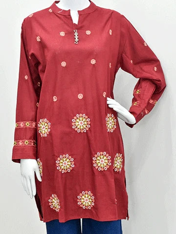 Embroidered Khaddar Kurta – Easy Fit, Standard Size
