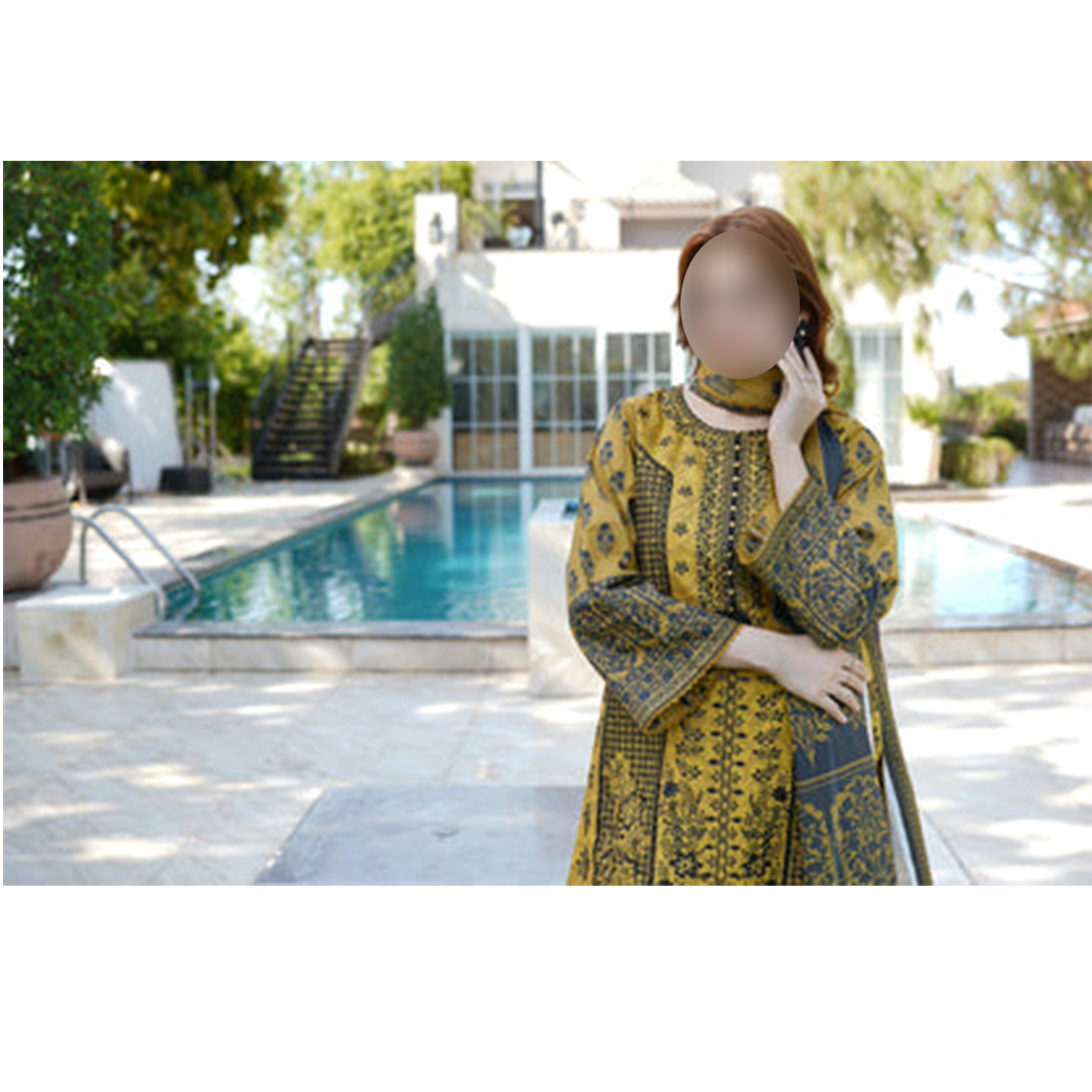 Embroidered Pakistani summer outfit with Farshi Shalwar