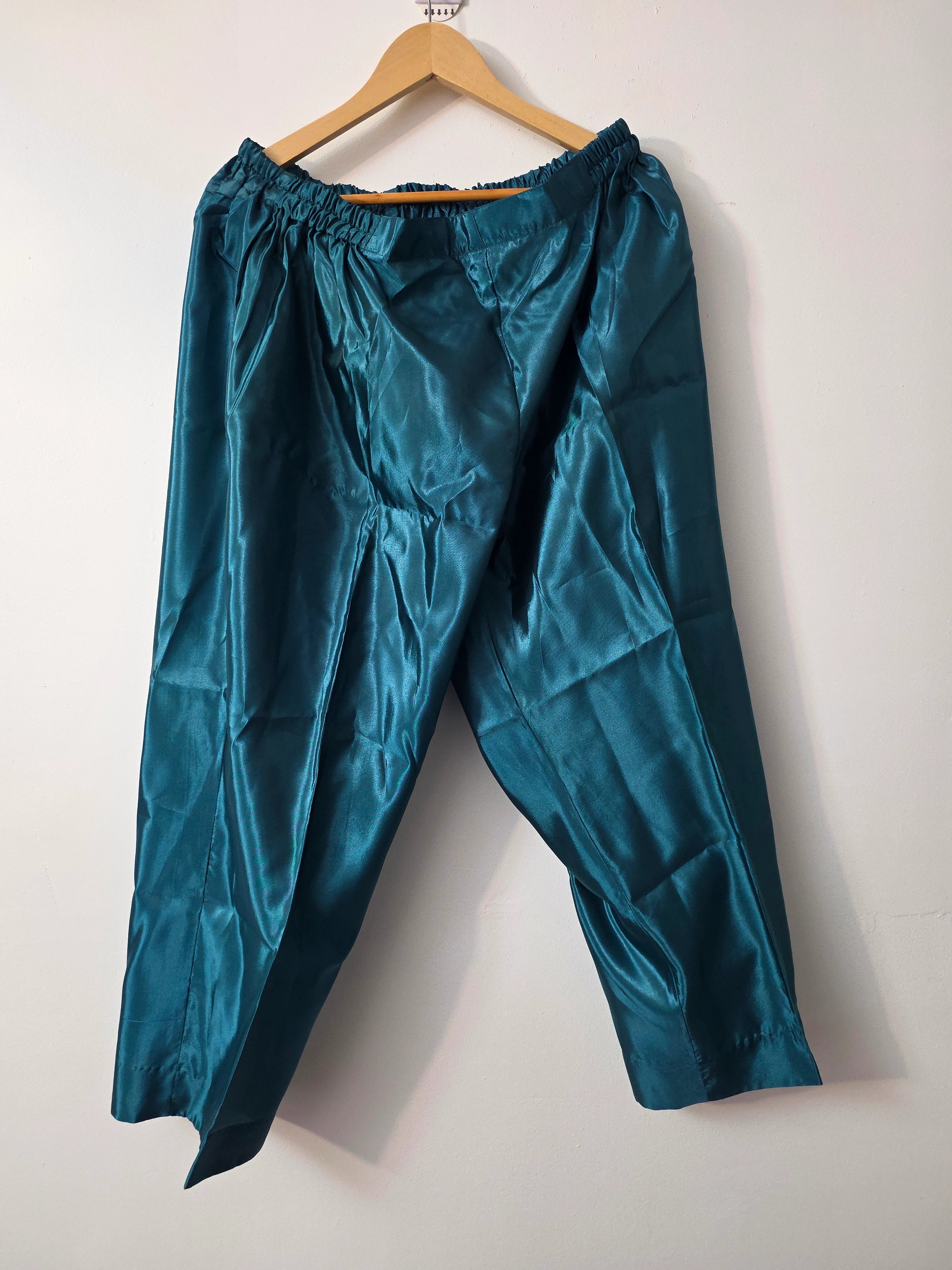Embroidered teal chiffon 3 piece outfit for wedding and Eid celebrations
