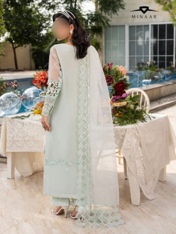 Mint Green Organza Kurta Set with Dupatta – 3 Piece Festive Outfit for Women