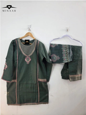  Green cotton lawn shirt 