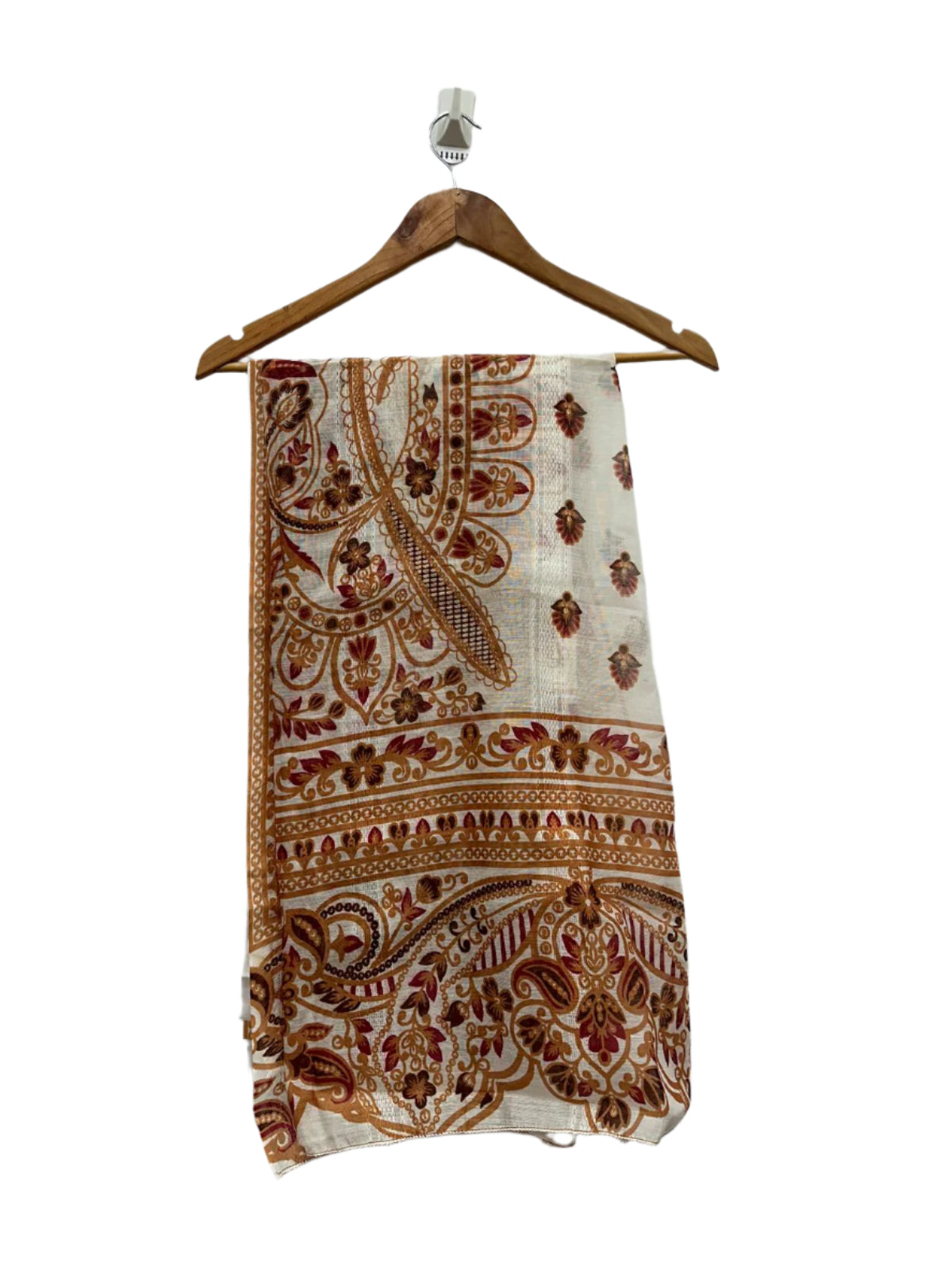 Orange Slub Cotton 3-Piece Set with Khaddi Net Dupatta | Embroidered Pakistani Ready-to-Wear Suit