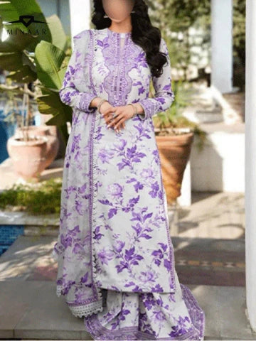 Premium Silk Dress 3 Piece Suit with Chiffon Dupatta – Ready to Wear