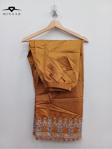 Mustard Khaddi Net Embroidered 2-Piece Suit | Traditional Eastern Ready-to-Wear Outfit