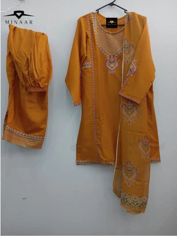 Mustard cotton lawn shirt