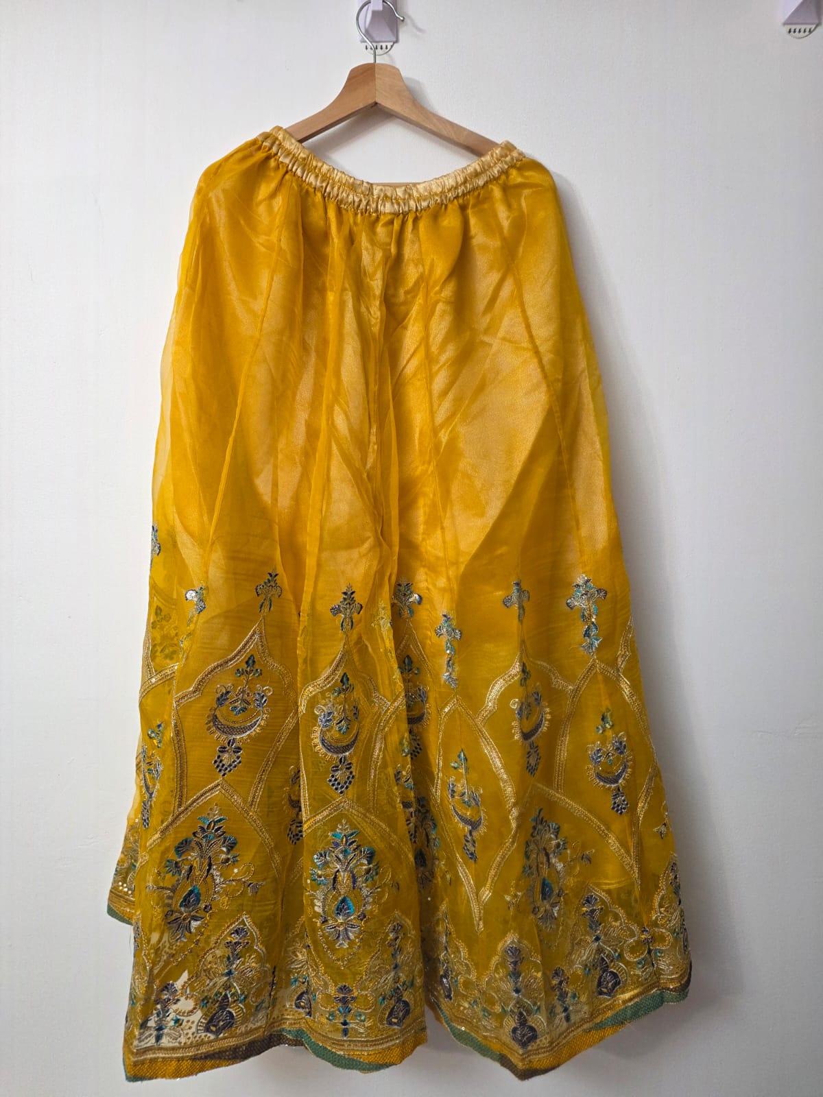 Mustard yellow Pakistani Mehndi Sharara outfit