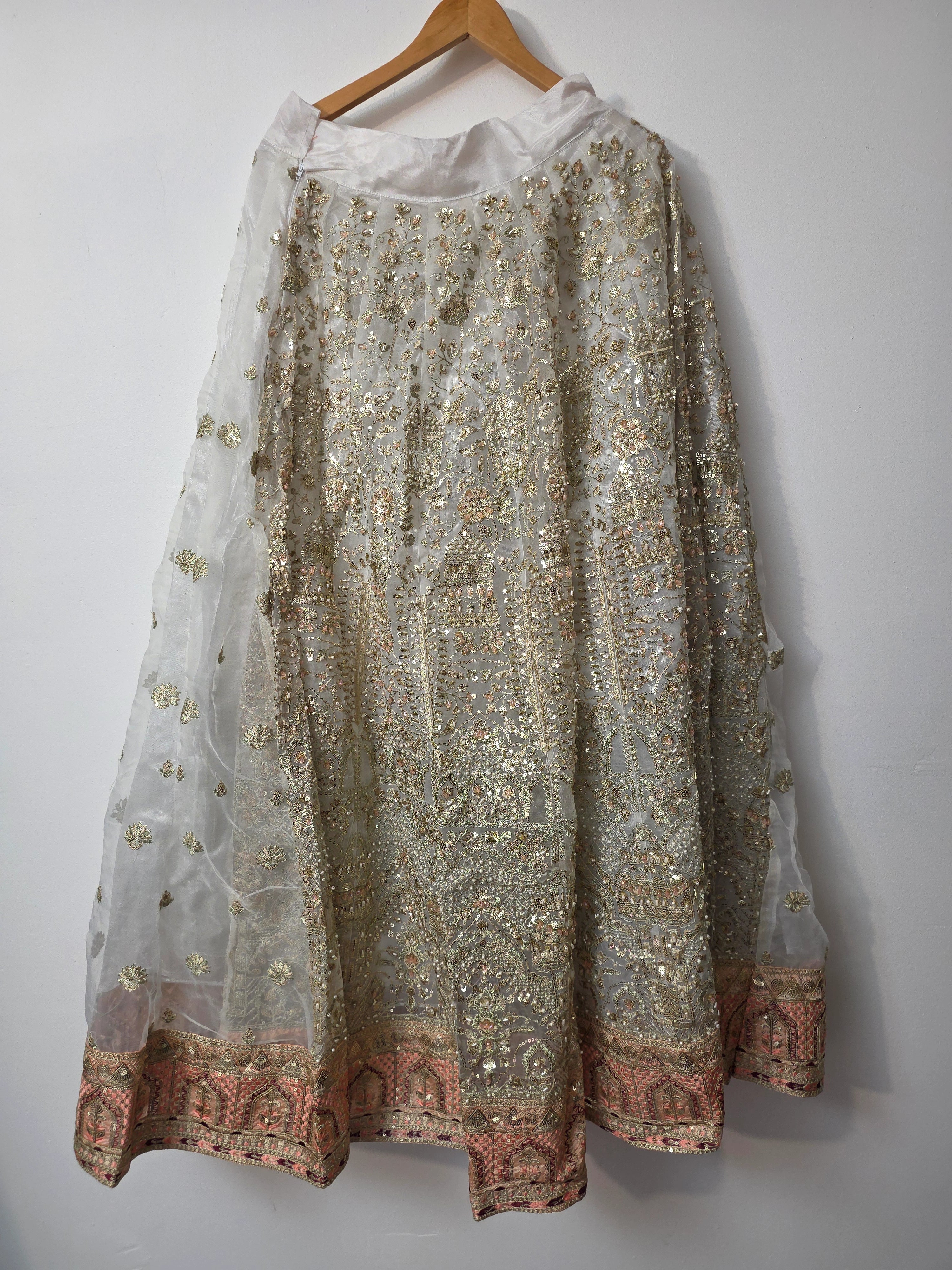 Off white Pakistani lehenga 