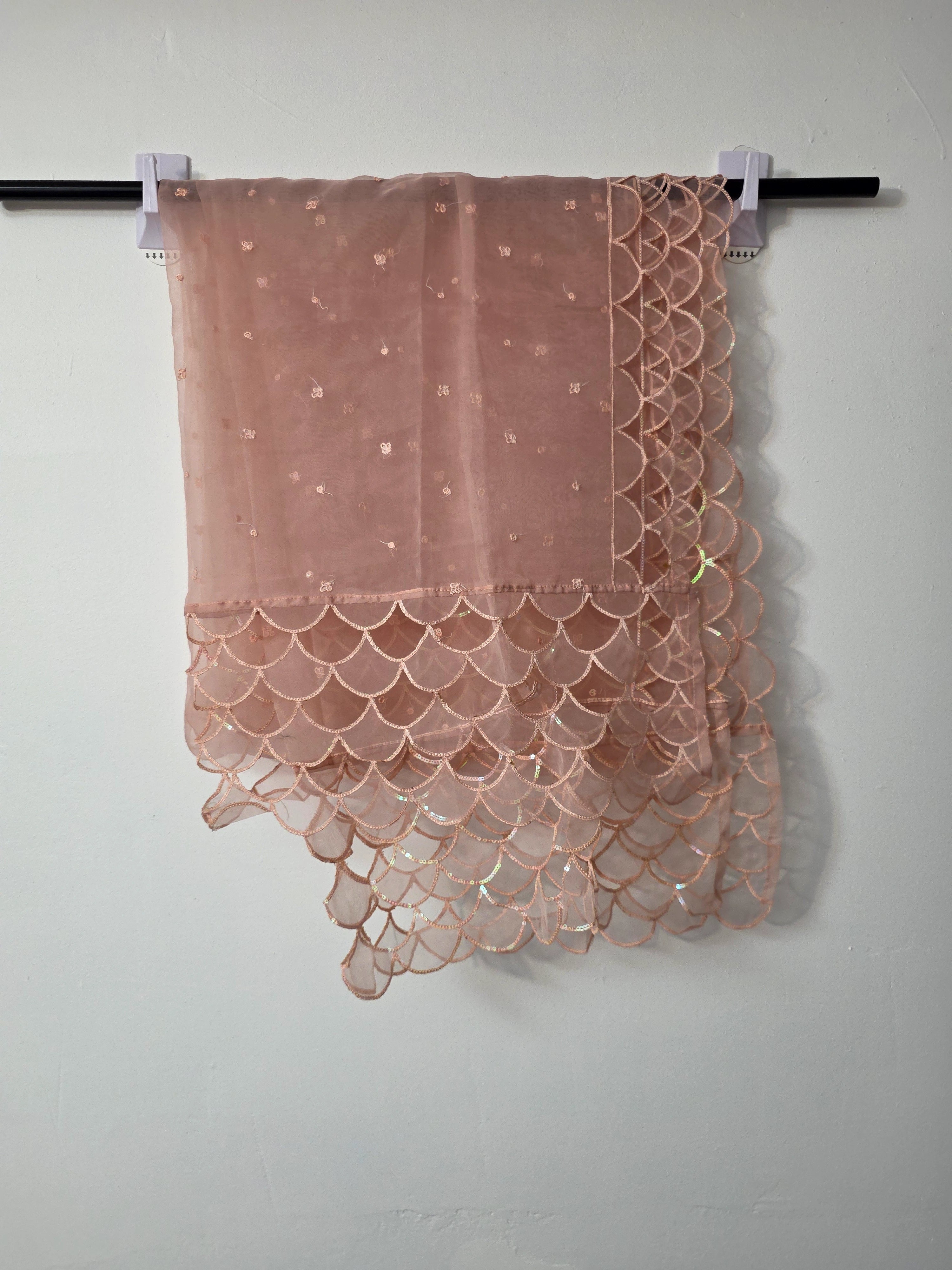 Pakistani peach pink long kurta with straight viscose trouser