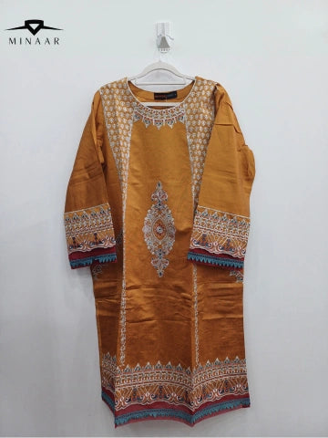 Mustard Khaddi Net Embroidered 2-Piece Suit | Traditional Eastern Ready-to-Wear Outfit