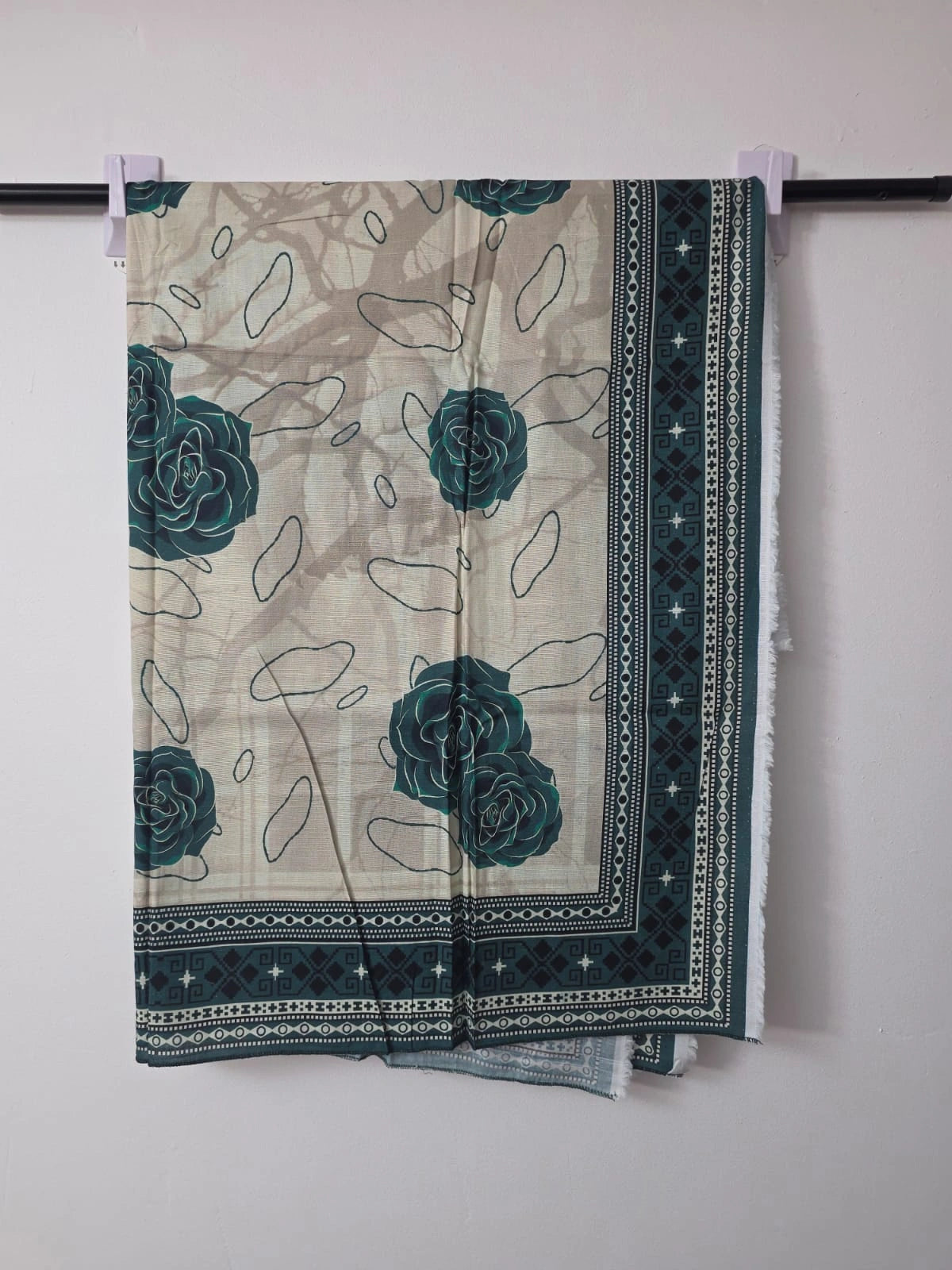 Pakistani winter Khaddar dress with printed shirt trouser and dupatta