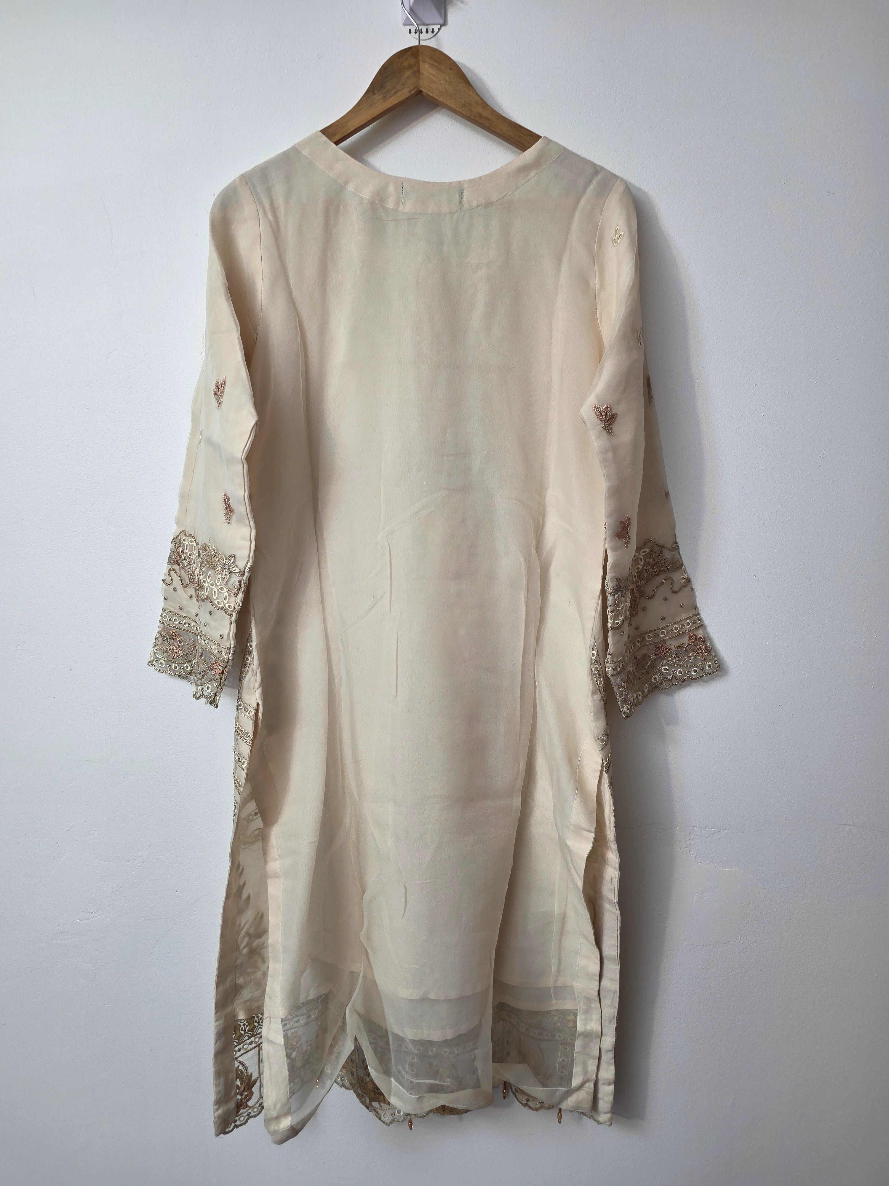 Pearl beaded Pakistani formal outfit for Nikkah and engagement