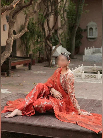 Embroidered Peplum Gharara Dress – Festive Pakistani Attire