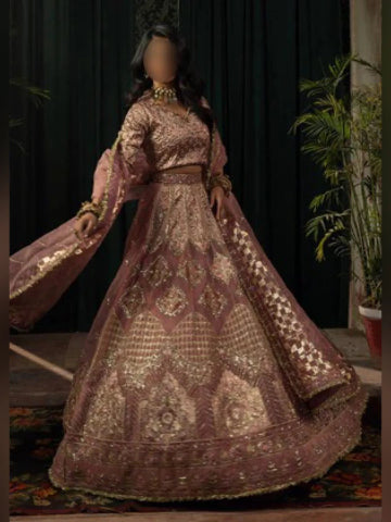 Mauve Pink Embroidered Lehenga Choli Indian Dresses