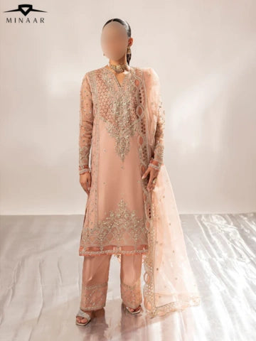 Pink Embroidered Organza Kurta Set