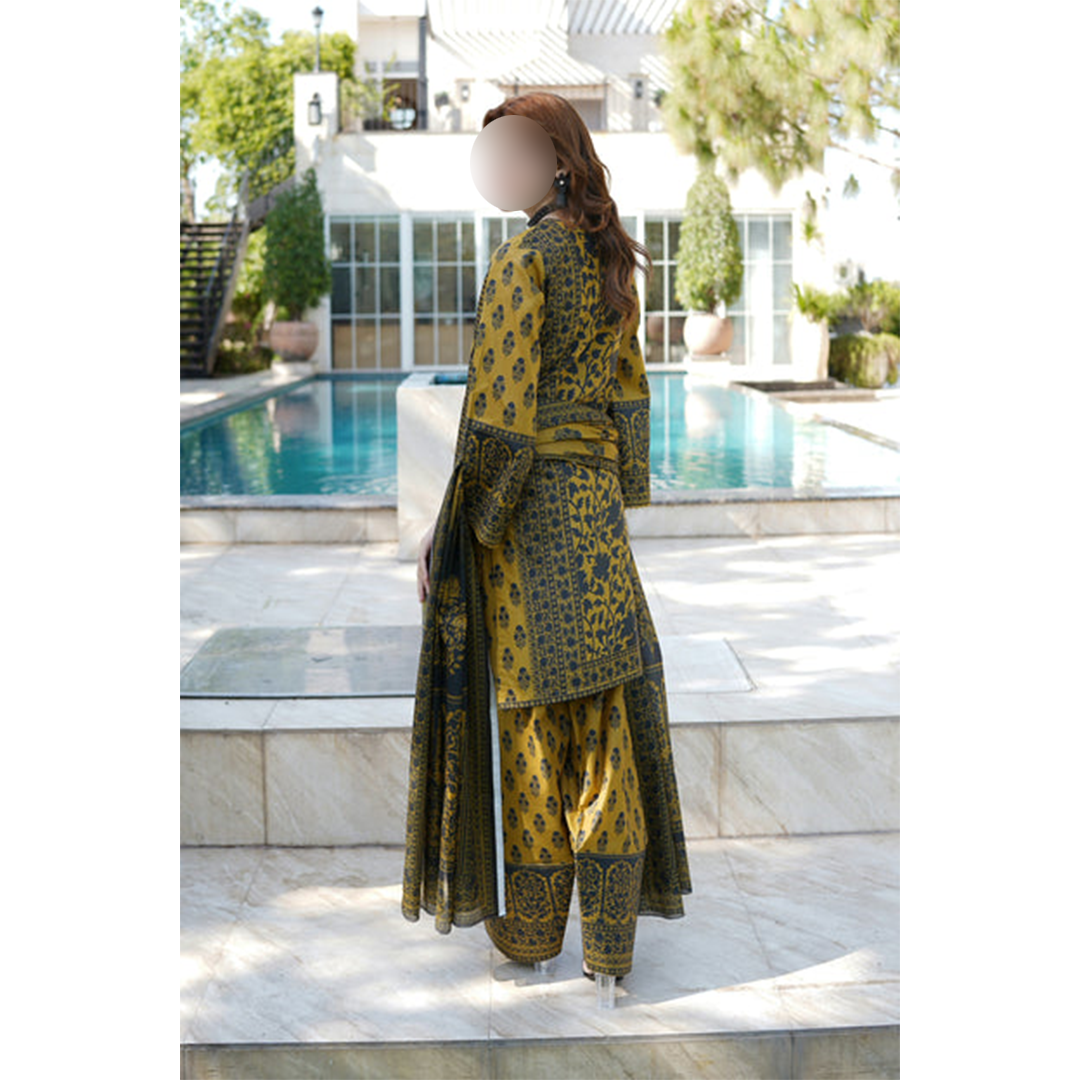Three piece Pakistani cotton lawn suit