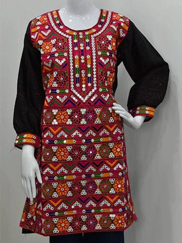 Traditional Mirror Work Kurta – Multicolor Embroidery