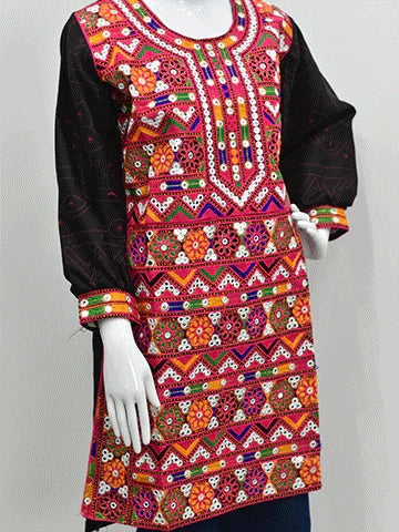 Traditional Mirror Work Kurta – Multicolor Embroidery